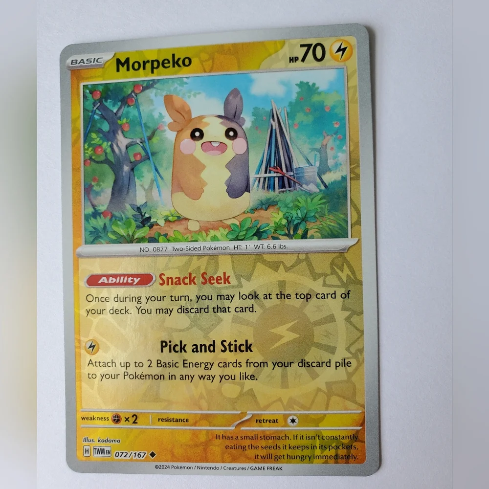 Morpeko 72/167 | Twilight Masquerade | Reverse Holo Uncommon | NM Pokemon TCG